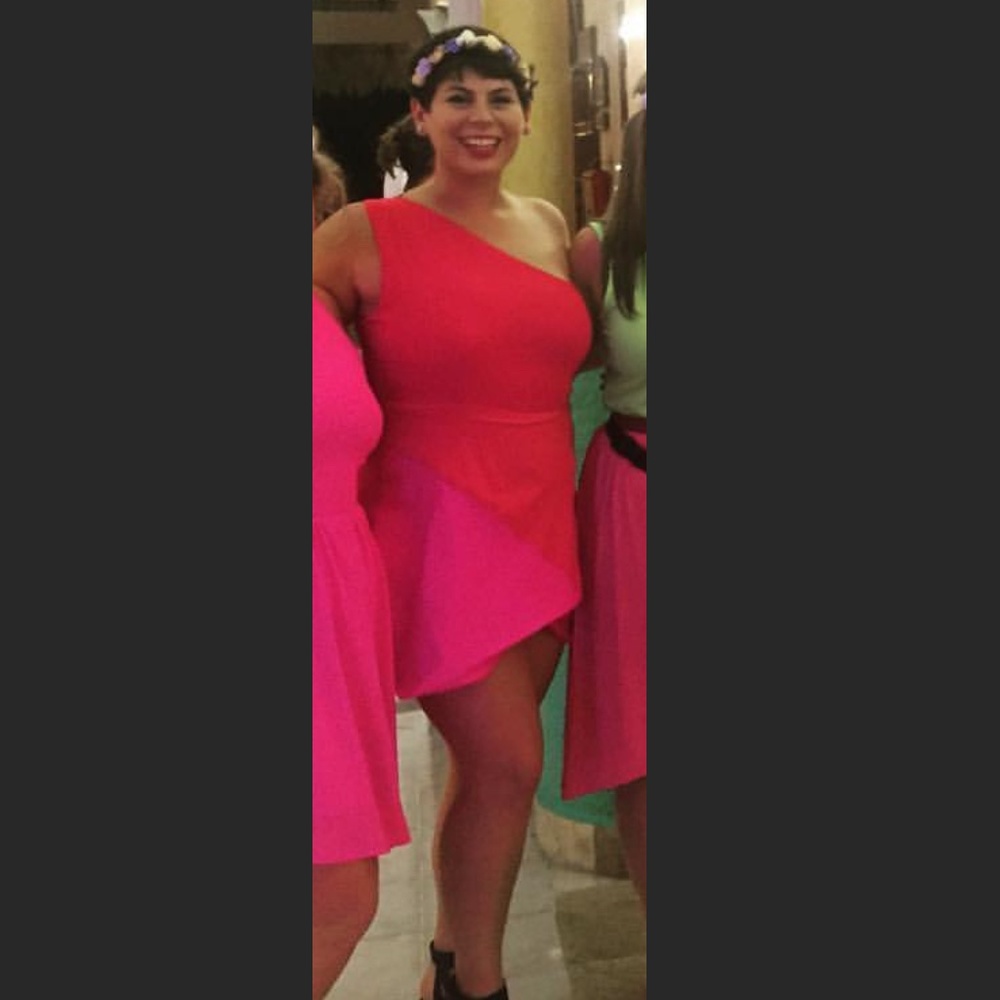Rare London Panel Bodycon Dress - Pink multi